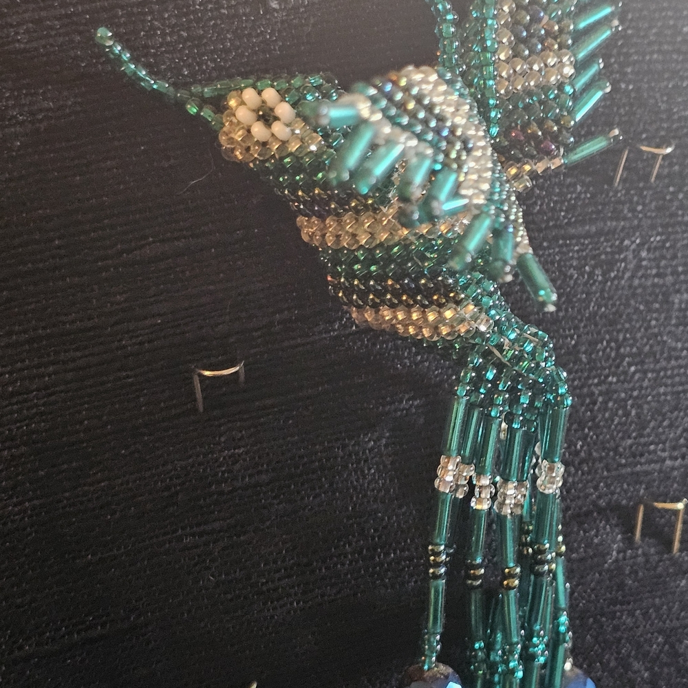 Beaded Hummingbird Brooch